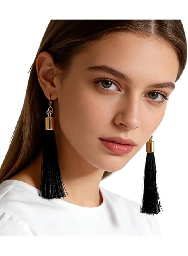 Bohemian Tassel Earrings for Women-Trendy Long Fringe Statement Earrings Jewelry - Image 4